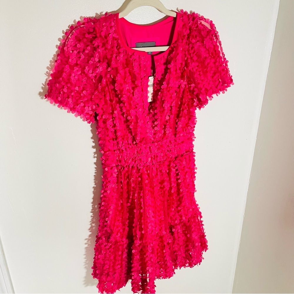 NWT Anthropologie Somerset Mini Dress Floral Appliqué Edition Pink - Picture 4 of 10